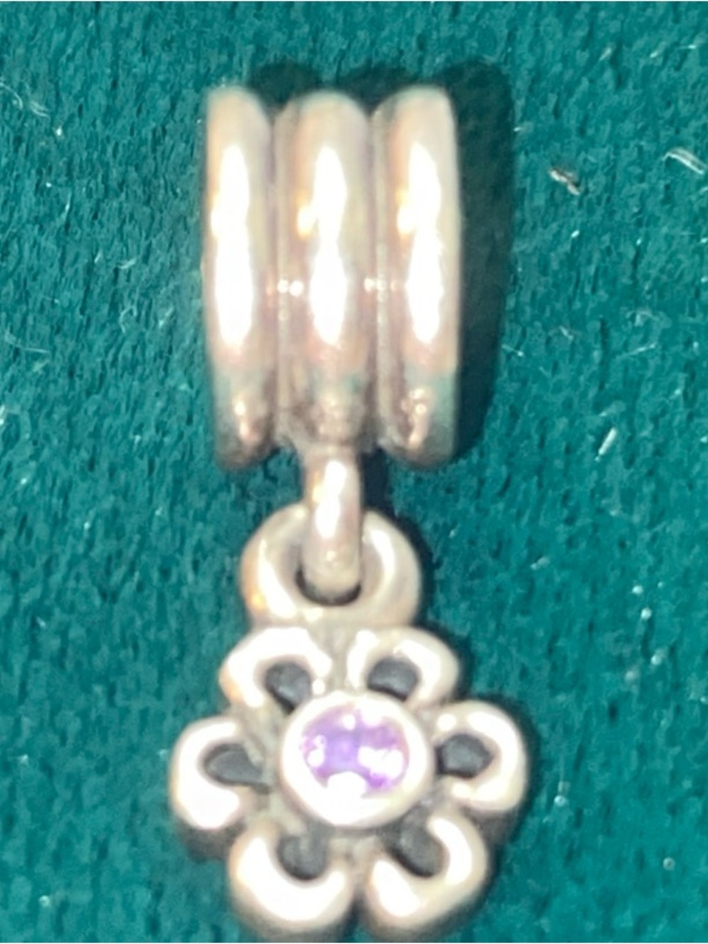 Pandora Daisy Flower Dangle Charm Silver (925). ALE Stamp. RETIRED